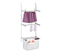 Relaxdays Stendibiancheria da Doccia, Stendino da Appendere alla Porta, Termosifone, Spazio Stenditura 3,8 m,Argentato, Alluminio