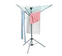 Relaxdays Stendibiancheria da Giardino, 15 m di Filo, Stendino Pieghevole per Esterni, per Campeggio & Balcone, Argento