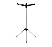 Stendibiancheria Relaxdays, per 27 appendini, Pieghevole, carico Fino a 15 kg, HxP: 143x56 cm, Nero/Argento