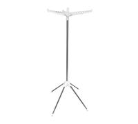 Stendibiancheria Relaxdays, per 27 grucce, Pieghevole, carico Massimo 15 kg, HxP: 143x56 cm, Bianco/Argento