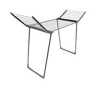 Relaxdays Stendino Pieghevole Leggero, in Acciaio, 169 x 104 x 54.5 cm, Stendibiancheria Classico, 13 Metri Filo, Nero