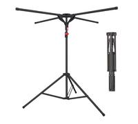 Relaxdays Stendibiancheria Pieghevole Regolabile Fino a 15 kg, Altezza 100-180 cm, Nero