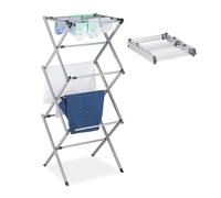 Relaxdays Stendibiancheria, Pieghevole, Verticale, 11 Aste, Salvaspazio, Stendin