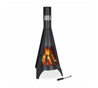 Stufa da esterno Barbecue decorativo 8,3 kg Nero Stufa da giardino Stufa a legna