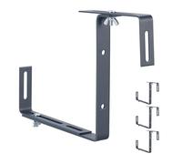 Relaxdays Supporti fioriere, Set 4, Regolabili, Senza forare, Metallo, Antracite