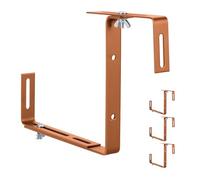 Relaxdays Supporti per fioriere, Set 4, Regolabili, Senza forare, ringhiera, Marrone Chiaro