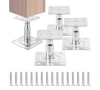 Relaxdays Supporti per pali regolabili, set da 4