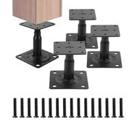 Relaxdays Supporti per pali regolabili, set da 4