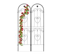 Relaxdays Supporti per Piante Rampicanti, Set da 2, HxL: 180x50 cm, in Metallo, per Piante,Tralicci ad Incastro, Nero