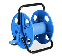 Relaxdays Avvolgitubo Acqua, Pompa 30 m, Avvolgi Tubo 1/2", Acciaio, Plastica, Portatubo, HLP: 38 x 42 x 31 cm, Nero Blu