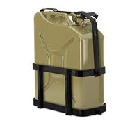 Relaxdays Supporto da Auto per Tanica, Porta Taniche di Benzina da 10 & 20 l, Metallo, Moto, Nero
