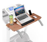 Relaxdays Supporto da scrivania per tapis roulant, 7 inclinazioni, porta telefono e bevande, bambù naturale