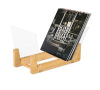 Relaxdays Supporto in bambù porta 50 vinili LP