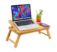 Relaxdays Supporto laptop bambù design albero