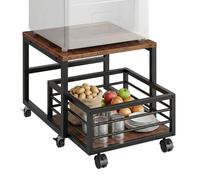 Relaxdays Supporto mobile per mini-frigo con cesto