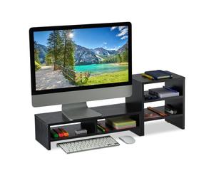 Relaxdays Supporto monitor con organizer a lato