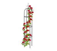 Relaxdays Supporto ad Obelisco per Rampicanti, Alto 200cm, Graticolati da Giardino per Piante, Rose Edere, Metallo, Nero, Acciaio