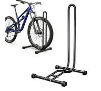 Relaxdays Supporto pavimento, espositore bici, per pneumatici fino a 2,5", anteriore e posteriore, acciaio, nero