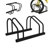 Relaxdays Supporto per Bicicletta a Pavimento e a Parete, 2 Ruote, Fino a 65 mm di Larghezza, Garage, Cortile, Parker, Acciaio, Nero