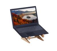 Relaxdays Supporto per Laptop 10-15 Pollici in bambù, Rialzo e Porta Verticale, Misura 11.5x21x21 cm Naturale