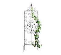 Relaxdays Supporto per Piante Rampicanti da Giardino, HxL: 122x34,5 cm, Traliccio di Sostegno Rose ed Edera, Ferro, Nero