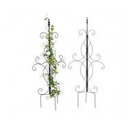 Relaxdays Supporto per Piante rampicanti, Set 2, HBT 116 x 45 x 45 cm, griglia in Metallo, Giardino, autoportante, Nero