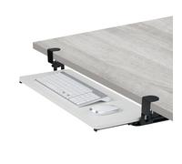 Relaxdays Supporto Porta Tastiera Estraibile da Scrivania, Prolunga Tavolo, 65x24cm, Estensione Ergonomica Mouse, Bianco