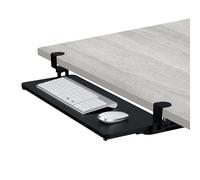 Relaxdays Supporto Porta Tastiera Estraibile da Scrivania, Prolunga Tavolo, 65x24 cm, Estensione Ergonomica Mouse, Nero