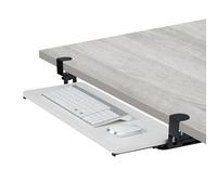 Relaxdays Supporto Porta Tastiera Estraibile da Scrivania, Prolunga Tavolo, 65x24cm, Estensione Ergonomica Mouse, Bianco, 5% gommapiuma 10% Acciaio Inox 85% Fibra di Legno, 65 x 24 cm