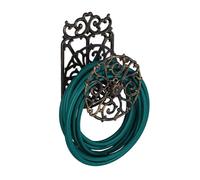 Relaxdays Supporto porta tubo da parete design antico girevole in ghisa 34x23x18 cm Nero-Oro