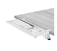 Relaxdays Supporto Tastiera Scrivania, Prolunga Pieghevole sotto PC, 65x24 cm, Estensione Tavolo, Piano Mouse, Bianco, 10% Acciaio 85% Fibra 5% Schiuma, 65 x 24 cm