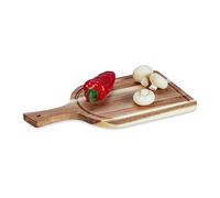 Relaxdays Tagliere in Legno di Acacia, ASSE da Cucina, HLP: 1,5x37x20 cm, Aperitivo Salumi e Formaggi, Marrone Naturale