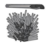 Relaxdays Taglierini in Set da 100, a Scatto, Lama da Spezzare Larga 9 mm, per Cartone, da Bricolage, grigio