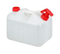 relaxdays Tanica con Rubinetto, Coperchio a Vite del Contenitore, per Acqua Potabile, 10 L, senza BPA, rosso/bianco