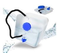 relaxdays Tanica Pieghevole, Set 2X Contenitore Acqua Potabile, Coperchio & Rubinetto,Tracolla,15L,Senza BPA,Trasparente