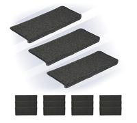 Relaxdays Tappetini Antiscivolo Scale Interne, Set 15 Tappeti Adesivi per Gradini, 65x24 cm, Coprigradini, Grigio Scuro, Plastica