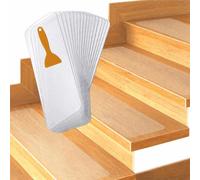 Relaxdays, tappetino a gradini, antiscivolo trasparente, L x P: 15 x 81 cm | per scale interne, tappetini per gradini, set da 15 pz