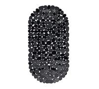 Relaxdays Tappetino Antiscivolo per Vasca da Bagno, Tappeto, con Ventose, Lavabile, Dimensioni LxP: 36 x 68 cm, Nero