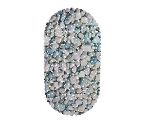 Relaxdays Tappetino Antiscivolo per Vasca da Bagno, Tappeto, con Ventose, Lavabile, Dimensioni LxP: 36 x 68 cm, Naturale