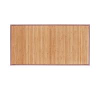 Relaxdays Tappeto in Bambù, Resistente all’Umidità, Antiscivolo, Bordi in Tessuto, Bagno, 61x122cm, Legno Naturale