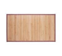 Relaxdays Tappeto in bambù, Resistente all’umidità, Antiscivolo, Bordi in Tessuto, Bagno, 80x45 cm, Legno Naturale