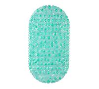 Relaxdays Tappetino per Vasca da Bagno, Effetto Pietre, Verde | LxP: 68x35,5 cm, Antiscivolo con Ventose, Lavabile