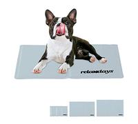Relaxdays Tappetino Rinfrescante per Cani, Autorefrigerante, Lavabile, Gel, Materassino per Gatti, 40x50 cm, Grigio