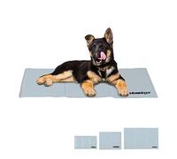 Relaxdays Tappetino Rinfrescante per Cani, Autorefrigerante, Lavabile, Gel, Materassino per Gatti, 50x90 cm, Grigio