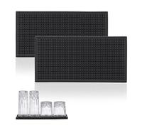 Relaxdays Tappetino Scolapiatti, Set 2, Tappeto per Lavello Cucina, Bar Mat 30x15 cm, Cola Piatti e Bicchieri, PVC, Nero