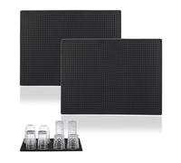 Relaxdays Tappetino Scolapiatti, Set 2, Tappeto per Lavello Cucina, Bar Mat 40x30 cm, Cola Piatti e Bicchieri, PVC, Nero
