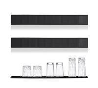 Relaxdays Tappetino Scolapiatti, Set 2, Tappeto per Lavello Cucina, Bar Mat 60x8 cm, Cola Piatti e Bicchieri, PVC, Nero