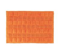 Relaxdays Tappeto da Bagno in Cotone, 60x40 cm, Antiscivolo, Lavabile, Tappetino Doccia e Vasca, Rettangolare, Arancione