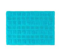 Relaxdays Tappeto da Bagno in Cotone, 60x40 cm, Antiscivolo, Lavabile, Tappetino Doccia e Vasca, Rettangolare, Turchese