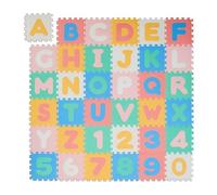 Relaxdays Tappeto Gioco Bambini, Puzzle 36 Tappetini Lettere ABC e Numeri, Gattonare, 171x171 cm, Senza BPA, Colorato, Gommapiuma